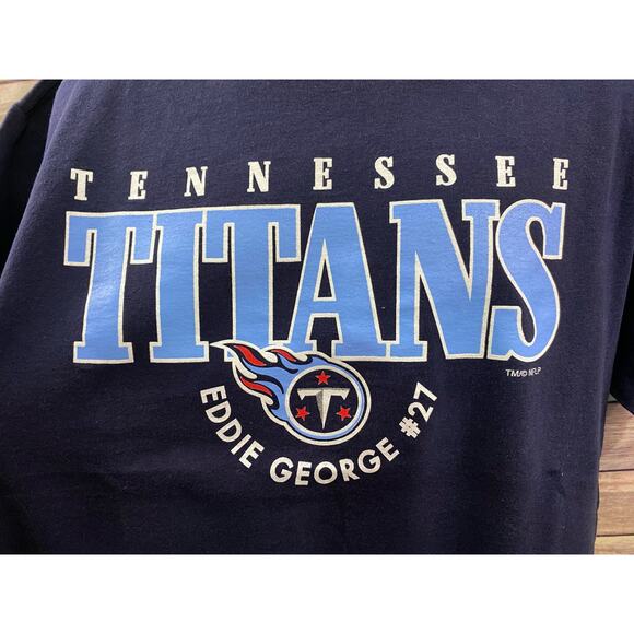 Vintage Tennessee Titans T Shirt Steve McNair Eddie George Rare 2000 XL NFL AFC - Picture 14 of 14